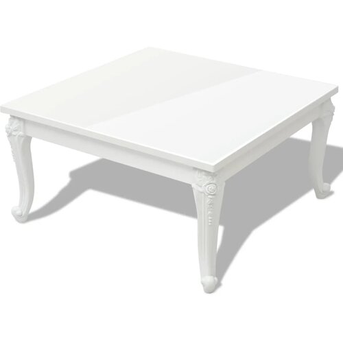  Klupski Stolić 80x80x42 cm Visoki Sjaj Bijeli Slike