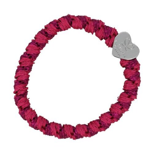 By Eloise London Woven Silver Heart Magenta gumice za kosu Cijene