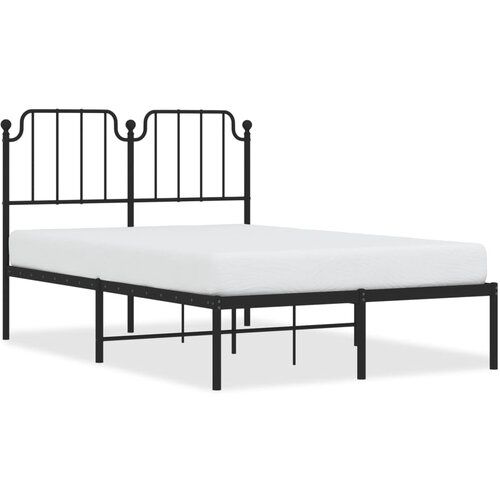 VidaXL Kovinski posteljni okvir z vzglavjem črn 120x200 cm, (20903709) Slike