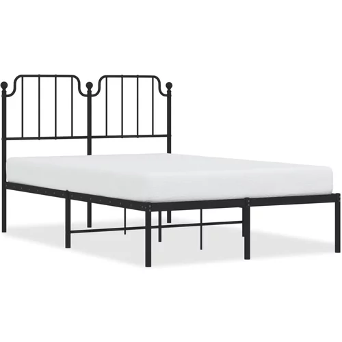 vidaXL Kovinski posteljni okvir z vzglavjem črn 120x200 cm, (20903709)
