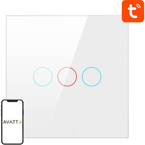 Avatto ZTS02-EU-B3 3 Way ZigBee pametni prekidać TUYA bijeli Cijene