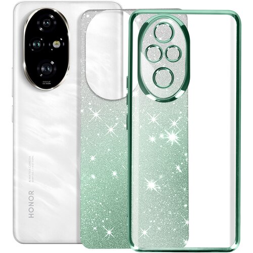 AVIZAR Ovitek za Honor 200 Pro Glitter Pattern Camera Protected, Zelena, (5000016135) Cene