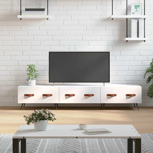 TV ormarić bijeli 150 x 36 x 30 cm od konstruiranog drva Cijene