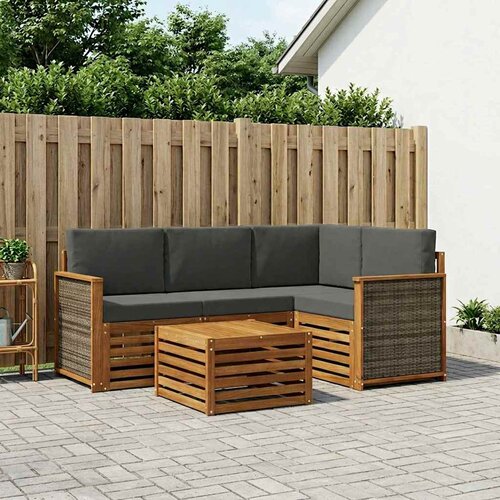  Set vanjskih sofa 5 pcs Prirodna i antracit 59 x 59 x 37 cm Cene