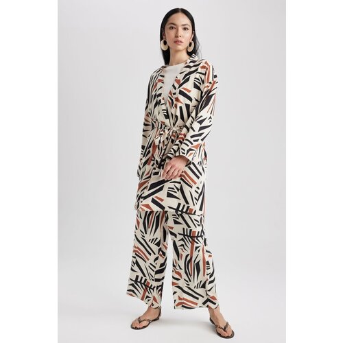 Defacto Palazzo Printed Linen Blended Trousers Slike