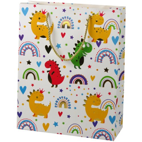 Colorful Dinosaurs Rainbow Gift Bag 32 cm x 26 cm x 10 cm Cijene