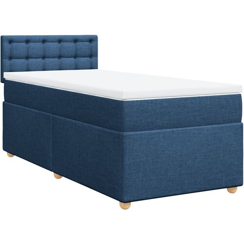 VidaXL Box spring postelja z vzmetnico modra 90x190 cm blago, (21291216) Slike