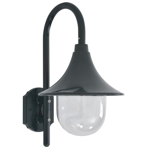 VidaXL vrtna stenska svetilka E27 42 cm aluminij temno zelena Slike