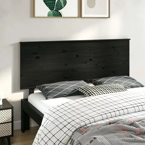  Uzglavlje za krevet Crna 164x6x82,5 cm od masivne borovine