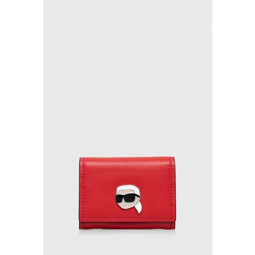 Karl Lagerfeld Usnjena denarnica ženski, rdeča barva