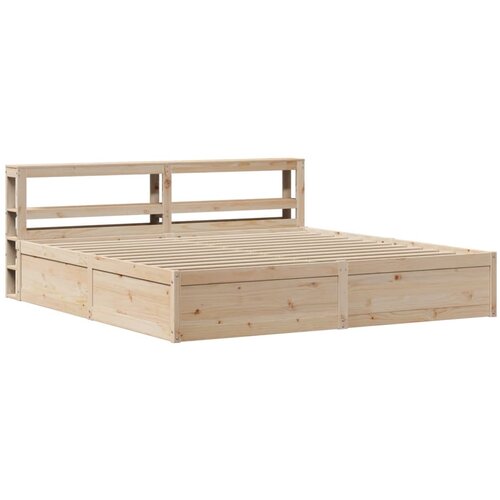 VidaXL Okvir kreveta s uzglavljem 200 x 200 cm od masivne borovine Slike