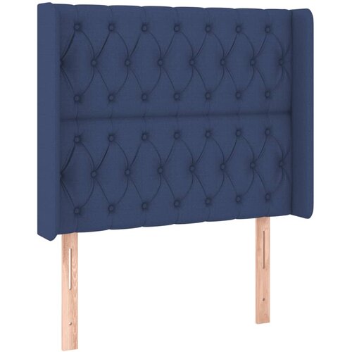  LED uzglavlje plavo 93 x 16 x 118/128 cm od tkanine Slike