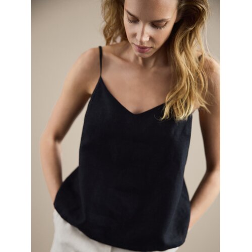 Reserved Laneni top - crno Cene