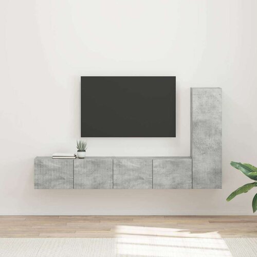  Komplet TV omaric 3 pcs Betonsko siva Konstruiran les, (5000132412) Cene