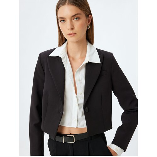 Koton Crop Blazer Jacket Double Breasted Buttoned Slike