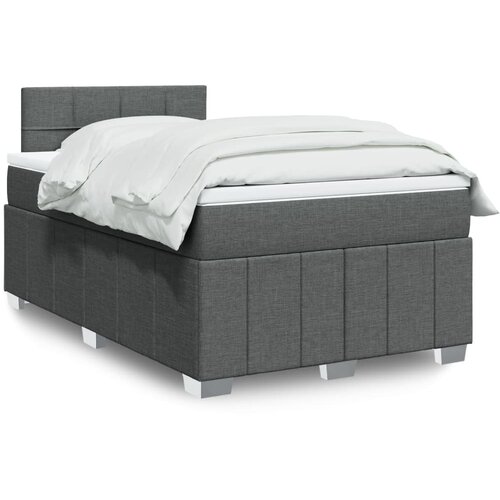 vidaXL Box spring postelja z vzmetnico temno siva 120x190 cm blago Cene