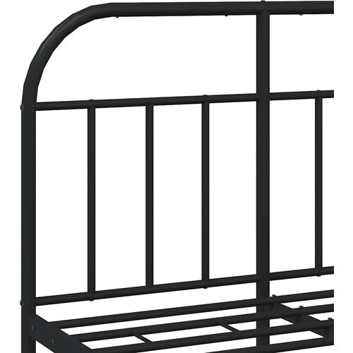 Metalni okvir za krevet s uzglavljem crni 120x190 cm Slike