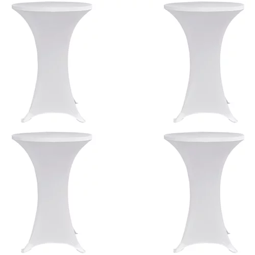 vidaXL navlaka za stol za stajanje Ø 60 cm bijela rastezljiva 4 kom