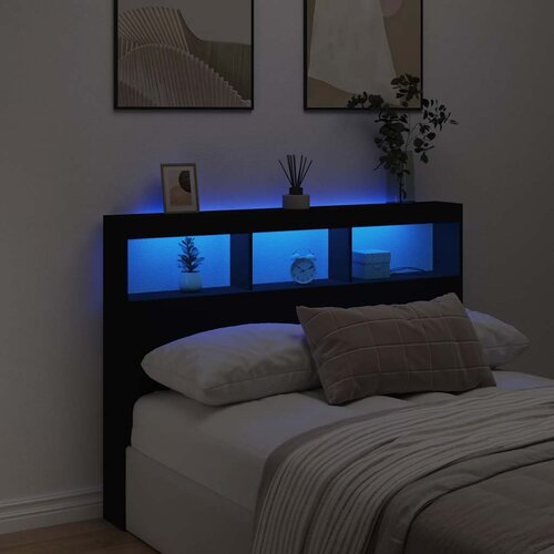  za uzglavlje s LED svjetlima crni 140 x 17 x 102 cm Slike
