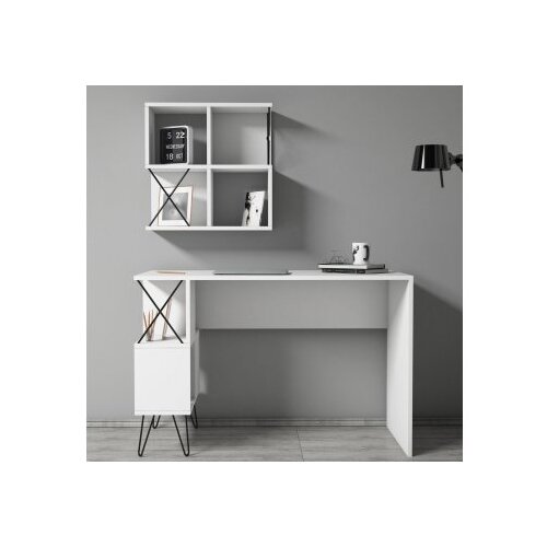 Hanah home Polica 120x78,8x60​cm Bijelo-Crna Slike