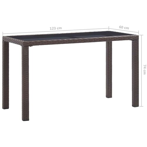  Vrtni stol smeđi 123 x 60 x 74 cm od poliratana Slike