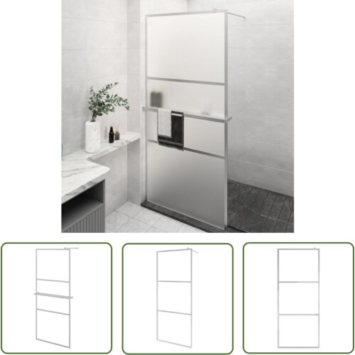 The Living Store Pregrada za tuš s polico krom 80x195 cm ESG steklo in aluminij - Stena Za Tuš, (21745311) Cene