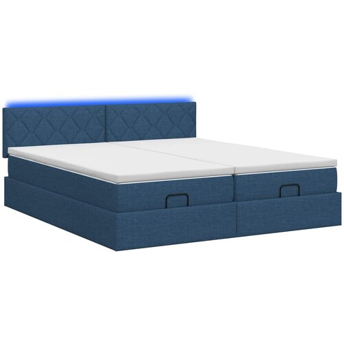  Krevet od pjene s madracem i LED-om Plava 180 x 200 cm Tkanina Slike