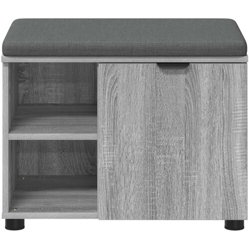  Klupa za hodnik s jastukom Sivi Sonoma 60 x 38 x 46 cm Slike