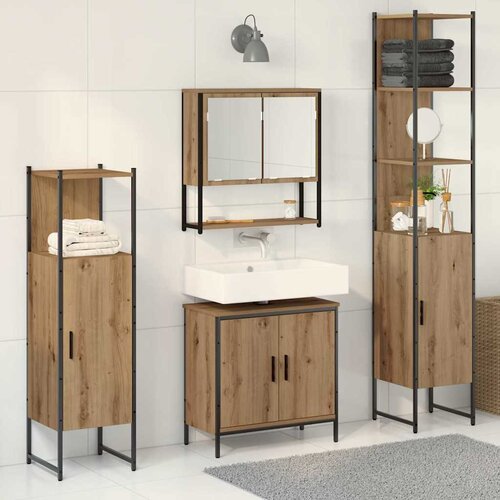  Set namještaja za kupaonicu 4 pcs Smeđa Konstruirano drvo Cene