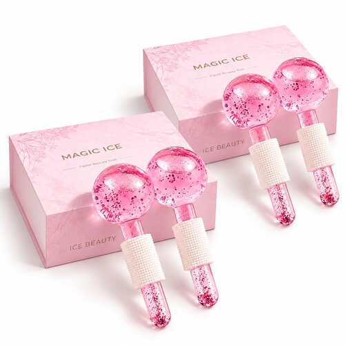 Meixi Ledene kugle za masažu lica/ roze/ 14&amp;times;5&amp;times;5 cm/ x2 Slike