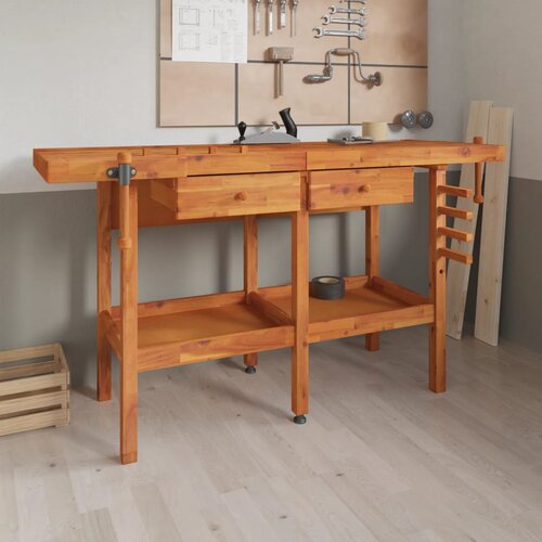 VidaXL Radni stol s ladicama i &amp;scaron;kripcima 162x62x83 cm od drva bagrema Slike