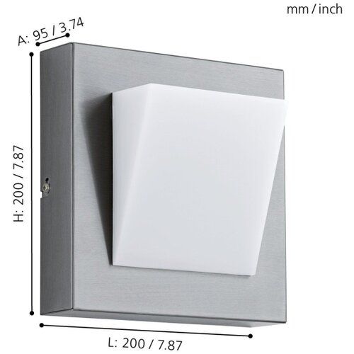 Eglo Calgary 1 vanjska zidna/1, led, 1x3,7w, inox/plastika bijela Slike