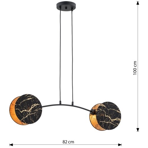  Visilica na sajli MOTIF 2xE27/15W/230V crna/zlatna Slike