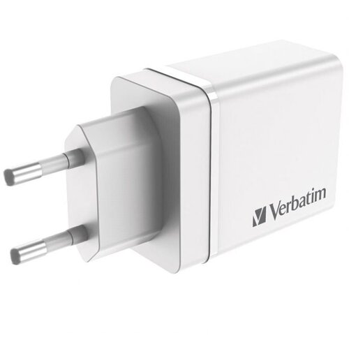  PUNJAČ ZA MOBILNE UREĐAJE ZIDNI 1XUSB-C/PD 20W/1XUSB-A QC 3.0/2XUSB-A 10W VERBATIM 49701 BIJELI Slike