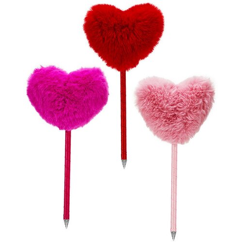  Kemični svinčnik s pom-pom srčkom &ndash; 21 cm roza Cene