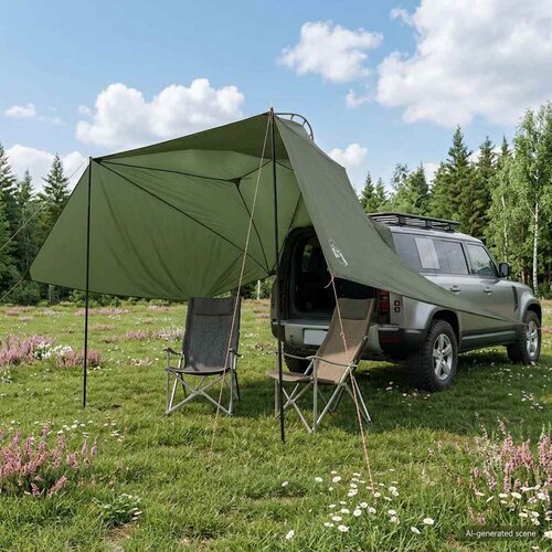  za auto Maslinasto zelena 350 x 250 cm Poliester i čelik Cene