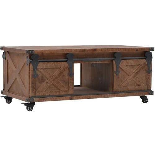  Klubska mizica trles jelke 91x51x38 cm rjave barve Cene
