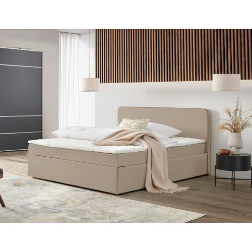 P & B POSTELJA Z VZMETNICO 160 cm x 200 cm , tekstil bež Cene