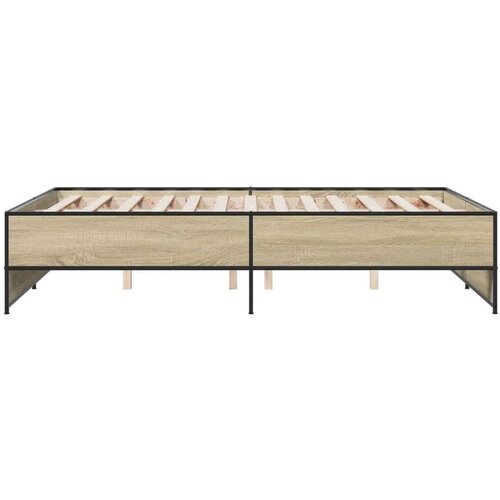VidaXL Okvir za krevet boja hrasta 135x190cm konstruirano drvo i metal Slike