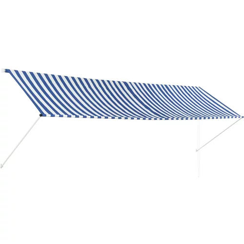 vidaXL Zložljiva tenda 400x150 cm modra in bela