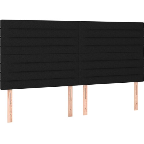  LED uzglavlje crno 160x5x118/128 cm od tkanine Slike