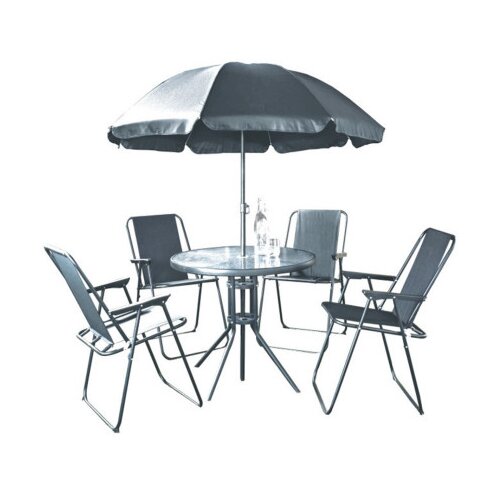 Master Vrtni set sto+ 4 stolice sa suncobranom 17915 sivi Slike