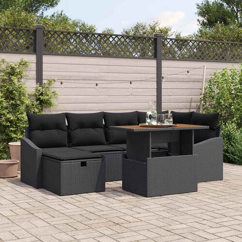  Sjedeća garnitura za vrt 7 kom. poliratan 233.5 x 123.5 x 85 cm Slike