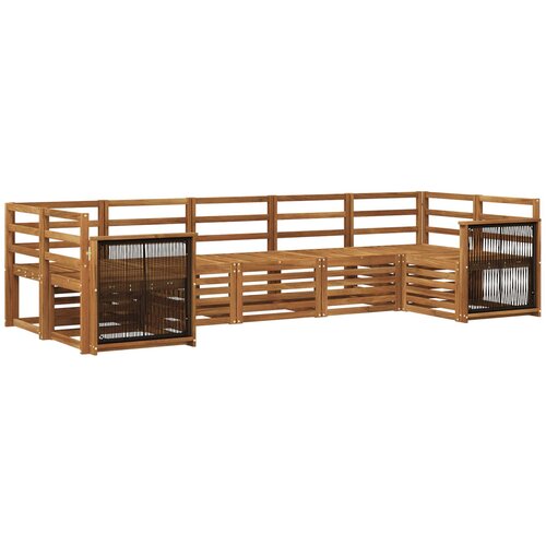 vidaXL Kotna sedežna garnitura 6 pcs Naravna Masiven les akacije, (5000283359) Cene