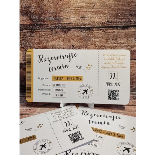  Poročna vabila NENAVADNA VABILA LETALSKE KARTE NEPOR 02 Cene