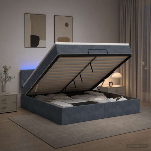  Krevet od pjene s madracem i LED-om Tamnosiva 180 x 200 cm Cene