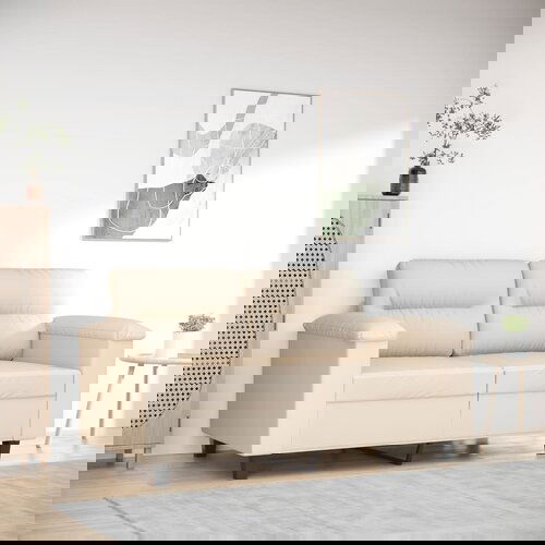 The Living Store Kavč trosed bež 120 cm tkanina iz mikrovlaken - Dvosed, (21658119) Cene