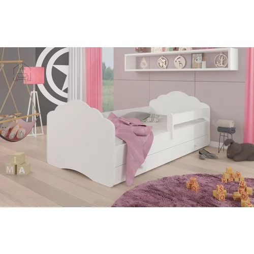 ADRK Furniture Otroška postelja Casimo s ograjico in predalom - 70x140 cm