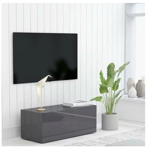  TV omarica visok sijaj siva 80x34x30 cm iverna plošča