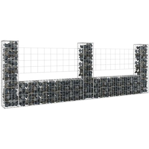  Gabionska ko&scaron;ara U-oblika s 3 stupa 260 x 20 x 100 cm željezna Cijene